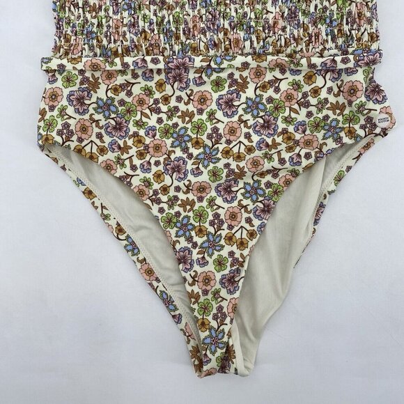 Scotch & Soda Tropical Size Small Smocked Floral One Piece Swimuit Strappy Ditsy - Picture 4 of 14
